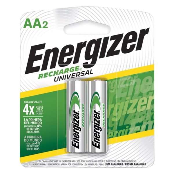 Pack 2 Pilas Recargable AA Energizer