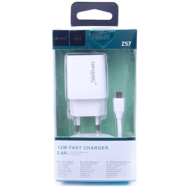Cargador 5V/2.4A con cable micro-USB