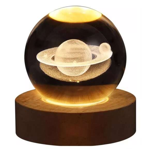 Esfera Cristal Saturno Led