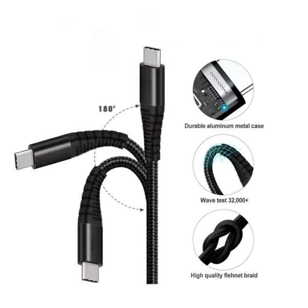 Cable Usb Tipo C a Tipo C 2.5mts Tecmaster