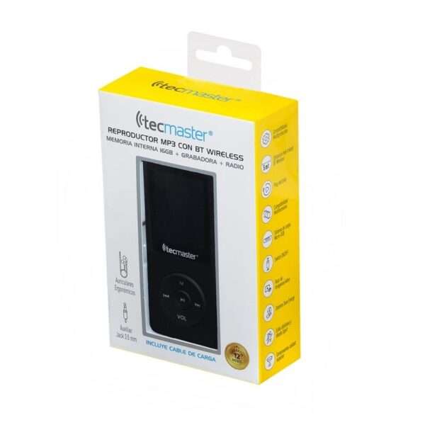 Reproductor Mp3 Bluetooth 16gb Tecmaster